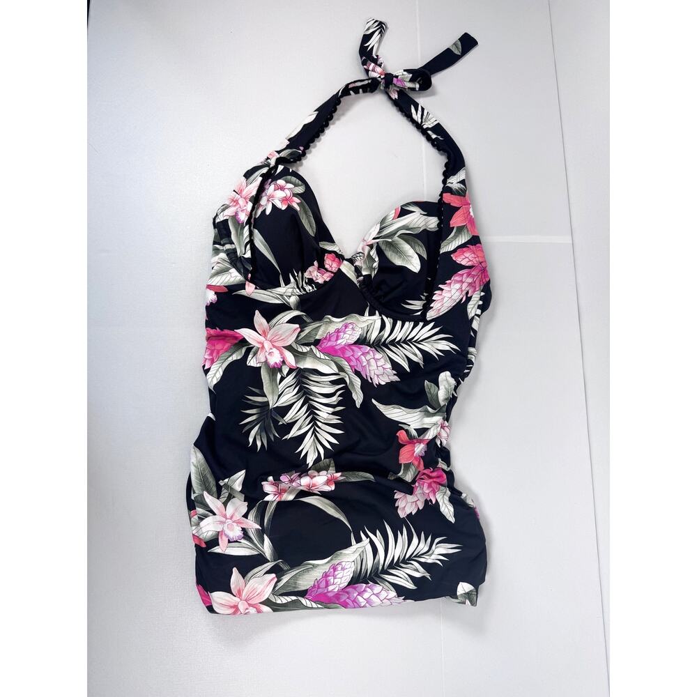 Tommy Bahama Tankini Top Floral Underwire UPF 50 Womens XS Gingerflower DD NWT